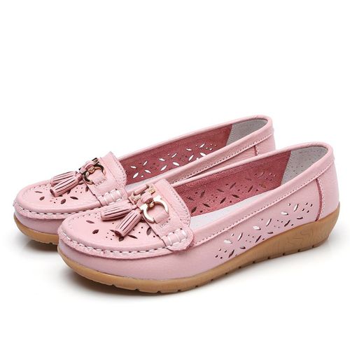 Chaussures Chaussures D'été En Cuir Pour Femmesmocassins Plateformebateau Souplemode Découpéeappartements Décontractéstalon Baschaussures D'infirmièrechaussures Lolita