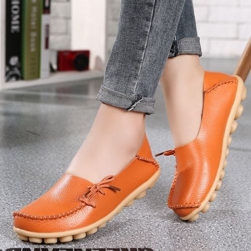 Mocassins En Cuir Pour Femmes,Chaussures Plates À Bout Pointu,Grande Taille 44