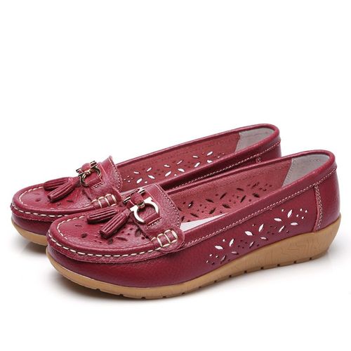 Chaussures Chaussures D'été En Cuir Pour Femmesmocassins Plateformebateau Souplemode Découpéeappartements Décontractéstalon Baschaussures D'infirmièrechaussures Lolita