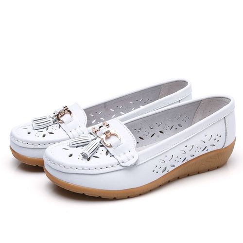 Chaussures Chaussures D'été En Cuir Pour Femmesmocassins Plateformebateau Souplemode Découpéeappartements Décontractéstalon Baschaussures D'infirmièrechaussures Lolita