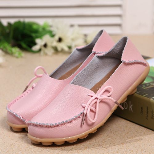 Mocassins En Cuir Pour Femmes,Chaussures Plates À Bout Pointu,Grande Taille 44