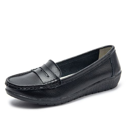 Chaussures Mocassins Semelle Souple En Cuir Véritable Pour Femmeschaussures Enfiler Peu Profondesdécontractéespour Infirmières