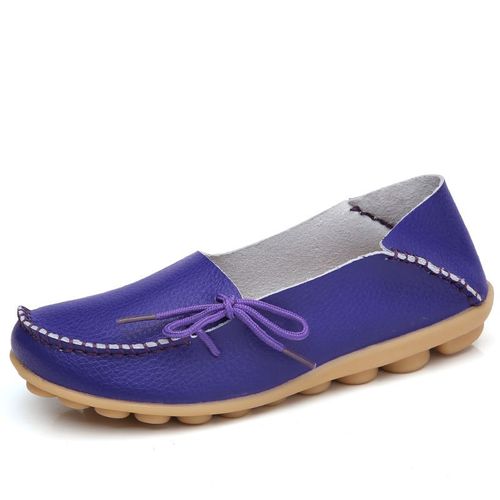 Mocassins En Cuir Pour Femmes,Chaussures Plates À Bout Pointu,Grande Taille 44