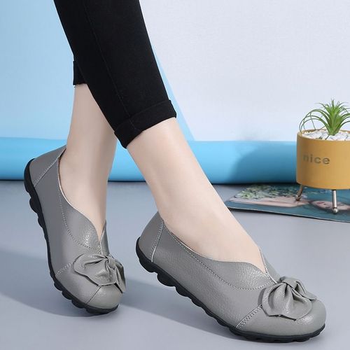 Chaussures Mocassins En Cuir Véritable Pour Femmeschaussures Plates Et Décontractées Avec N?ud Papillonpour Balletautomne Et Hiver