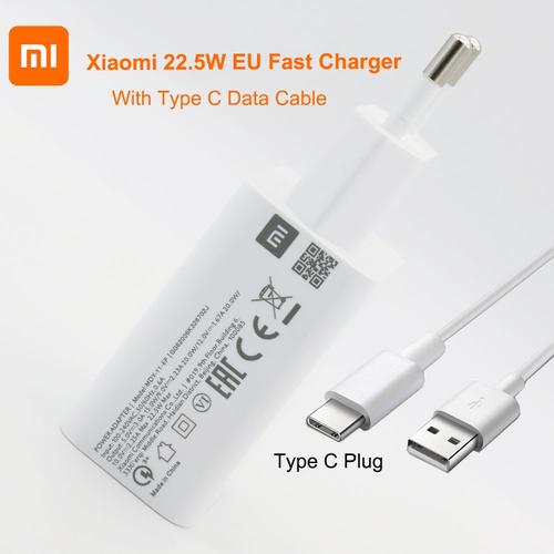 al Xiaomi MDY-11-EP chargeur rapide QC3.0 22.5W adaptateur de Charge rapide  cable USB de type C pour Mi 9 8 CC9 E A3 Redmi Note 8 9 Pro