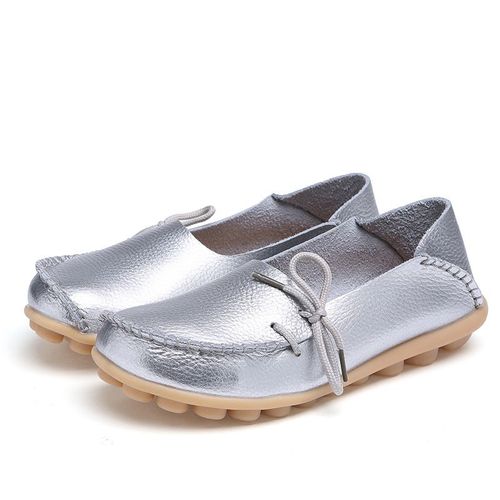Mocassins En Cuir Pour Femmes,Chaussures Plates À Bout Pointu,Grande Taille 44