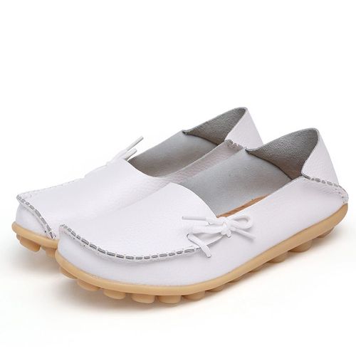 Mocassins En Cuir Pour Femmes,Chaussures Plates À Bout Pointu,Grande Taille 44