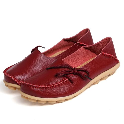 Mocassins En Cuir Pour Femmes,Chaussures Plates À Bout Pointu,Grande Taille 44