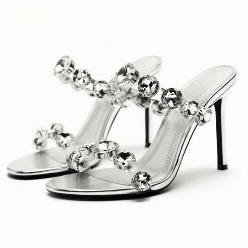 Chaussures Trafsandales Talons Hauts Pointus Pour Femmeescarpins Slingback Florauxlégantschaussures Talons Aiguillesnoirsexyixd'étéparkermode
