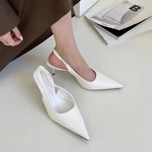 Chaussures Escarpins Argentés Talons Hauts Pour Femmesescarpins Pointuslégantsslingbackschaussures De Soirée Parkersandales Talons Fins Solides Pour Dames
