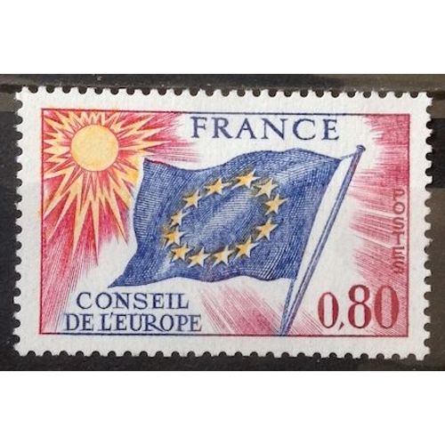 Conseil Europe - Drapeau 0,80 (Impeccable Service N° 47) Neuf** Luxe (= Sans Trace De Charnière) - France Année 1975 - Brn83 - N19344