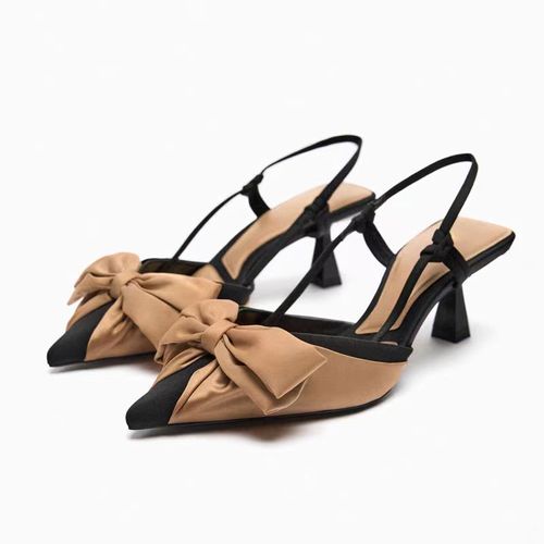 Chaussures Trafsandales Talons Hauts Pointus Pour Femmeescarpins Slingback Florauxlégantschaussures Talons Aiguillesnoirsexyixd'étéparkermode