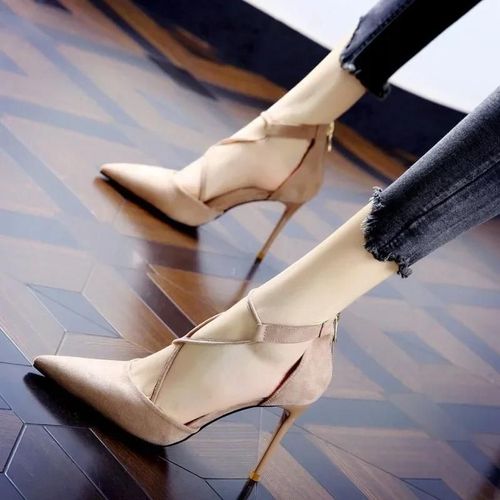 Mmob-Chaussures De Banquet En Cuir À Talons Hauts Pointus Et Fins Pour Femme,Document Solide,Nouvelle Mode 2024 - 35