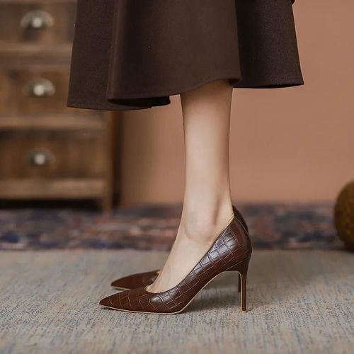 Chaussures Talons Aiguilles Confortables Pour Femmeschaussures Simples Allmatchsexymarronprintempsété