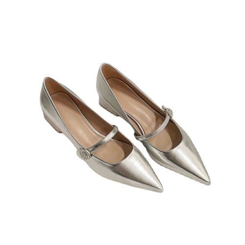 Chaussures Escarpins Argentés Bout Pointu Pour Femmeschaussures Essence Marychaussures Provoqué Talons Bas Confortablessimples Et Polyvalentesprintemps
