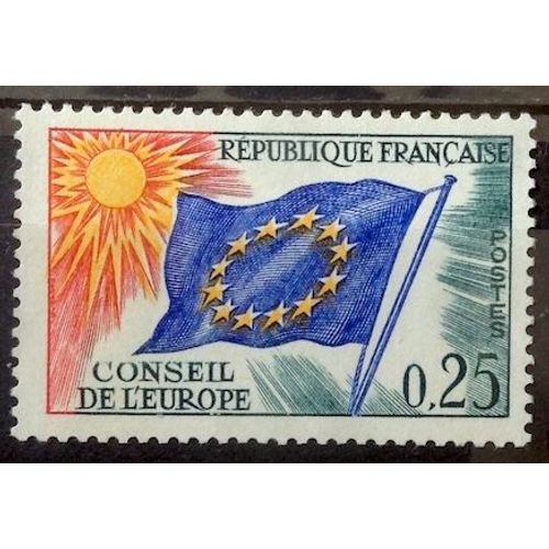 Conseil Europe Drapeau 0,25 Bleu, Jaune, Vert Et Rouge (Impeccable Service N° 29) Neuf** Luxe (= Sans Trace De Charnière) - France Année 1963 - Brn83 - N19155