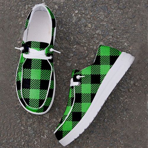Chaussures En Toile Pour Femmes,Baskets Plates Respirantes,Mocassins Décontractés,Chaussures De Sport De Marche,Mode Estivale,Taille 43,Wsh4461