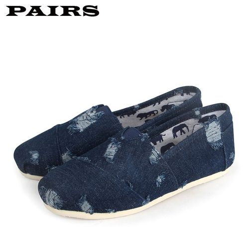 Mocassins Plats Peu Profonds Pour Femmes Et Hommes,Chaussures En Toile Pour Femmes,Chaussures Décontractées En Denim,Chaussures Confortables Et Respirantes Pour Dames,Grande Taille 44,Printemps