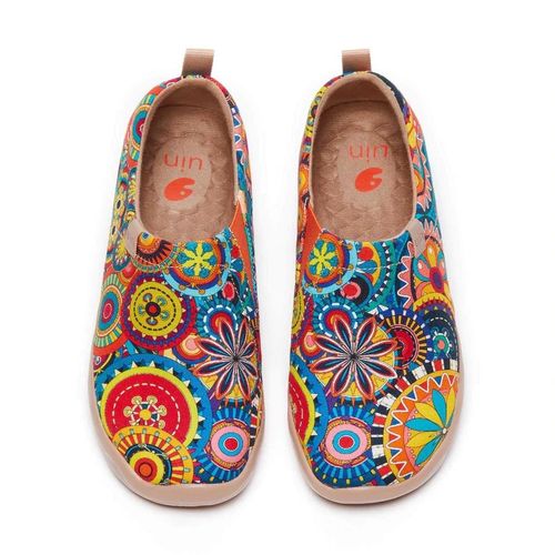 Chaussures Uinmocassins Légers Peints Pour Femmechaussures Décontractées Confortablesbaskets De Marche En Toilemode