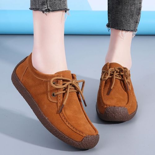 Chaussures Baskets Plates En Cuir Suédé Pour Femmesmocassins De Créateurschaussures Décontractéeschaussures Pour Damesgrande Taille