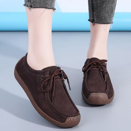 Chaussures Baskets Plates En Cuir Suédé Pour Femmesmocassins De Créateurschaussures Décontractéeschaussures Pour Damesgrande Taille