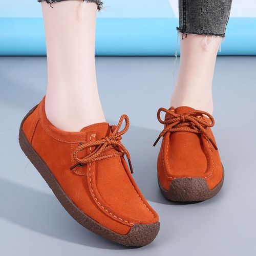 Chaussures Baskets Plates En Cuir Suédé Pour Femmesmocassins De Créateurschaussures Décontractéeschaussures Pour Damesgrande Taille