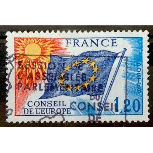 Conseil Europe - Drapeau 1,20 (Très Joli Service N° 48) Oblitération À Voir - Cote 4,00€ - France Année 1975 - Brn83 - N19771