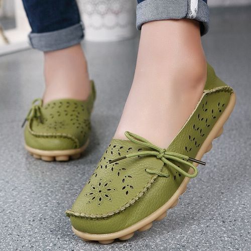 Chaussures Mocassins D'automne En Cuir Véritable Pour Femmeschaussures De Ballet N?ud Papillongrande Taille