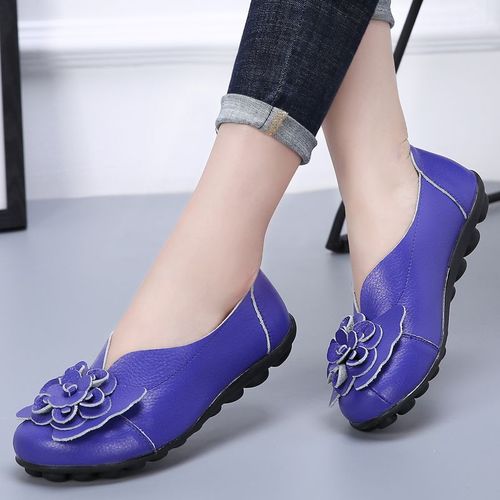 Mocassins Plats Confortables En Cuir Véritable Pour Femmes,Chaussures De Ballet,Grande Taille 35-44,2022
