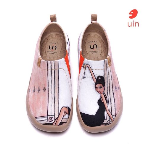 Uin-Mocassins Légers Peints Pour Femme,Chaussures Décontractées Confortables,Baskets De Marche En Toile,Mode