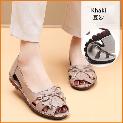 Lorilury-Sandales Peep Parker En Cuir Pour Femme,Mocassin Respirant,Chaussures À L'offre Elles Compensées,Élégantes,Rouge,Noeud Papillon,Grande Taille 41,42,Été