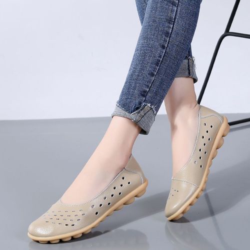 Chaussures D'été Décontractées Pour Femmes,Mocassins En Caoutchouc Découpés,Antidérapants,Respirants Pour Femmes,Grande Taille 35-44