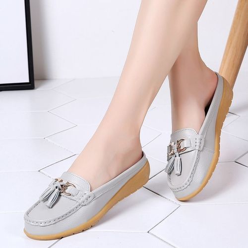 Chaussures Mocassins En Cuir Pour Femmeschaussures D'été Plates Et Décontractéesdemichaussures