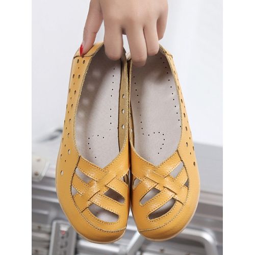 Chaussures Mocassins Plats En Cuir Véritable Pour Femmeschaussures Enfilerchaussures Décontractées Pour Femmesmode Féminine