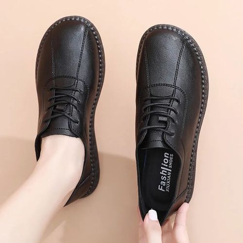 Chaussures Mocassins En Cuir Véritable Pour Femmeschaussures Plates Oxfordbaskets Décontractées Plateforme
