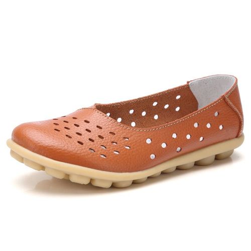 Woizgic-Mocassins Plats En Cuir Véritable Pour Femme,Chaussures Colorées À Enfiler,Grande Taille 43 44,Printemps Et Été