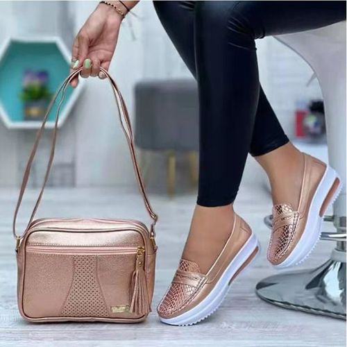 Baskets À Plateforme Compensée À Bout Rond Pour Femmes,Mocassins Confortables,Chaussures Plates Décontractées,Non Ald,Grande Taille 43,Mode 2022