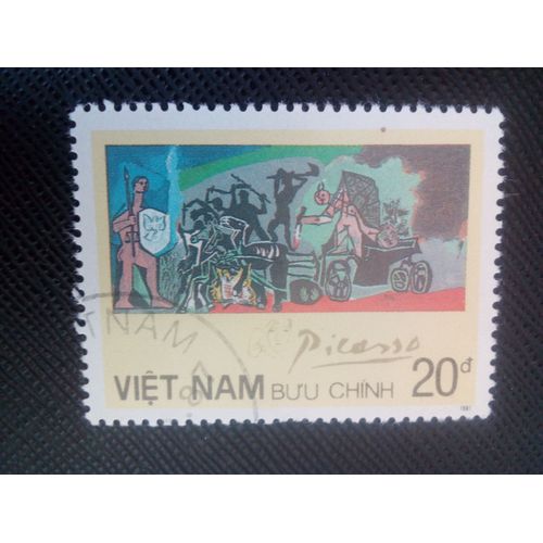 Timbre Vietnam Y T 824 La Guerre , Peintures De Picasso 1987 ( 020607 )