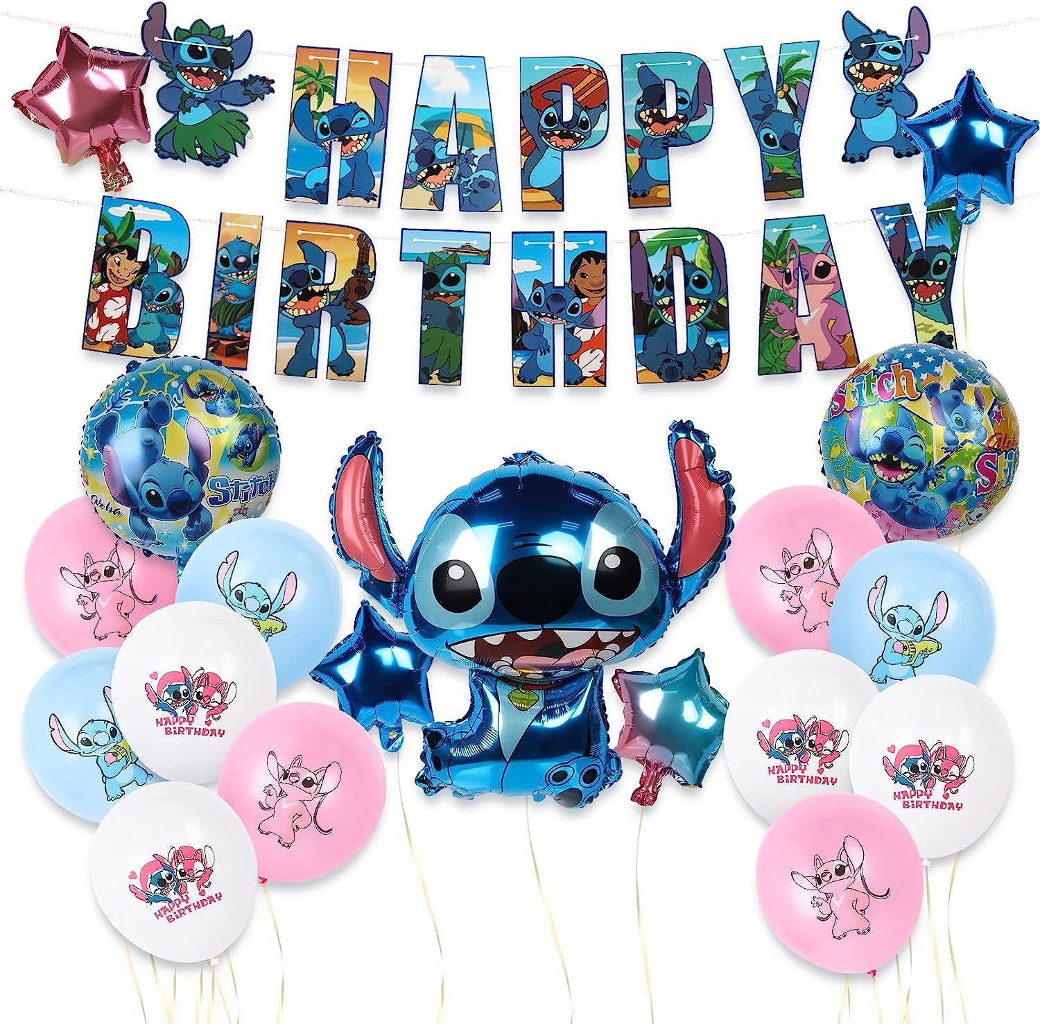 Stitch Joyeux anniversaire Ensemble de ballons en latex Balloons