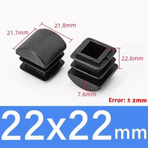Bouchon Intérieur De Tuyau D'obturation En Plastique Arqué Carré,Protecteur De Jambe De Table De Chaise,Anti-Alde,Échelle,Meubles,2 Pièces,4 Pièces,8 Pièces,10 Pièces - Type 22x22mm (Black)-10pcs