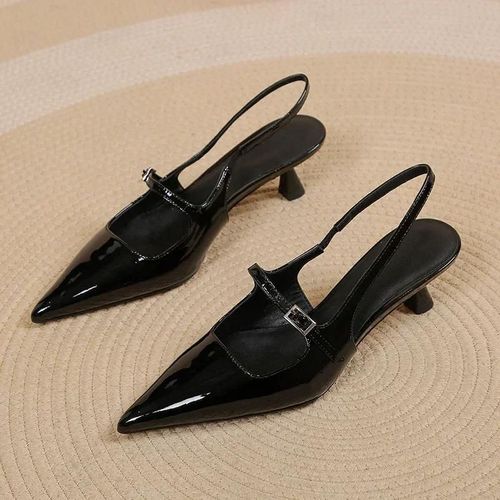 Chaussures Sandales D'été Basses En Cuir Trempé Pour Femmechaussures Talons Hautsbeigenoirconfortables