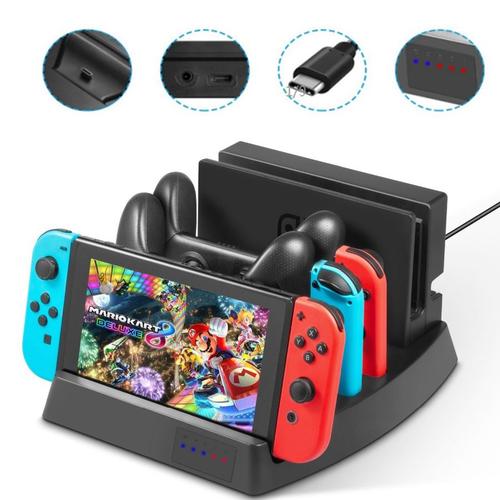 Chargeur Multifonction Pour Nintendo Switch Support De Chargeur Affichage De La Console Manettes Ns S6 2switch Pro 2joy-Cons 1