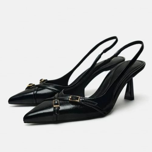 Chaussures Trafchaussures Talons Hauts En Tissu Denim Bleu Pour Femmeescarpins Tête Jolie Tuechâssisslingbackslanière Croiséesandales