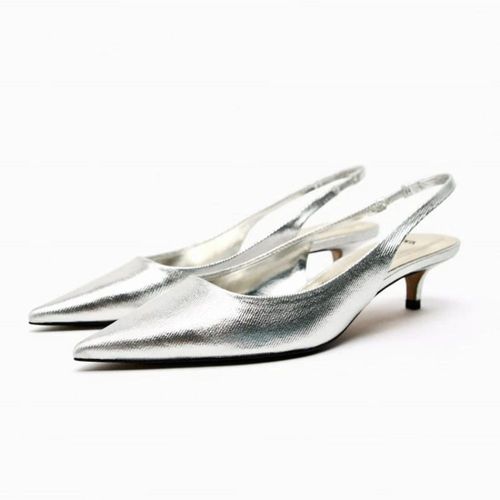 Chaussures Trafchaussures Talons Hauts En Tissu Denim Bleu Pour Femmeescarpins Tête Jolie Tuechâssisslingbackslanière Croiséesandales