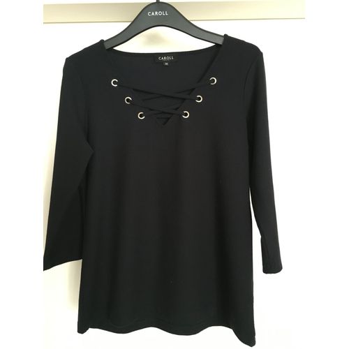 Top Bleu Marine Taille 38 Manches 3/4 Caroll