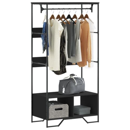 Vidaxl Armoire Noir 90x50x180 Cm Bois D'ingénierie