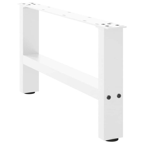 Vidaxl Pieds De Table Basse Blanc 2 Pcs 30×70 Cm Acier