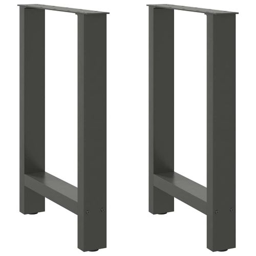Vidaxl Pieds De Table Basse Anthracite 2 Pcs 60x(72-73) Cm Acier