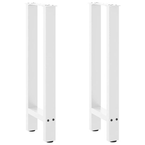 Vidaxl Pieds De Table Basse Blanc 2 Pcs 38x(72-73) Cm Acier