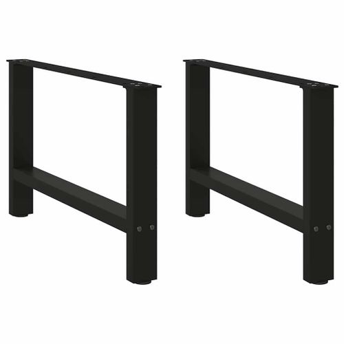 Vidaxl Pieds De Table Basse Noir 2 Pcs 70x(42-43) Cm Acier